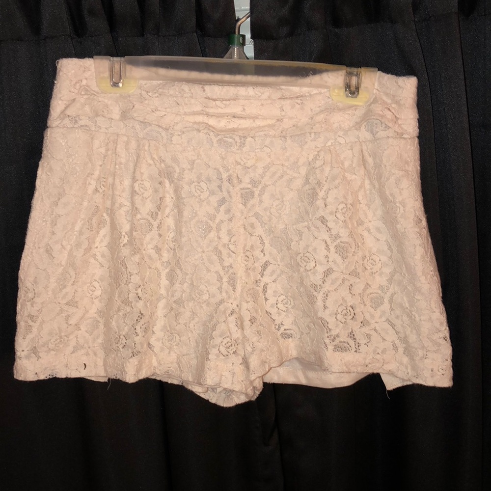 Off white lace shorts